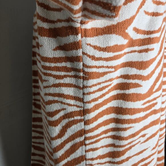 LOFT OUTLET Zebra Print Long Cardigan Orange & White Size SP - Picture 8 of 15